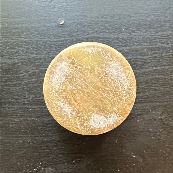 Round Stone Trinket Box with Leaf Design - Picture 4 of 5